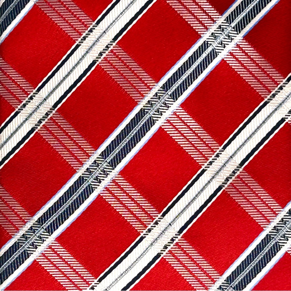 Giorgio Brutini Red and Black Plaid Tie